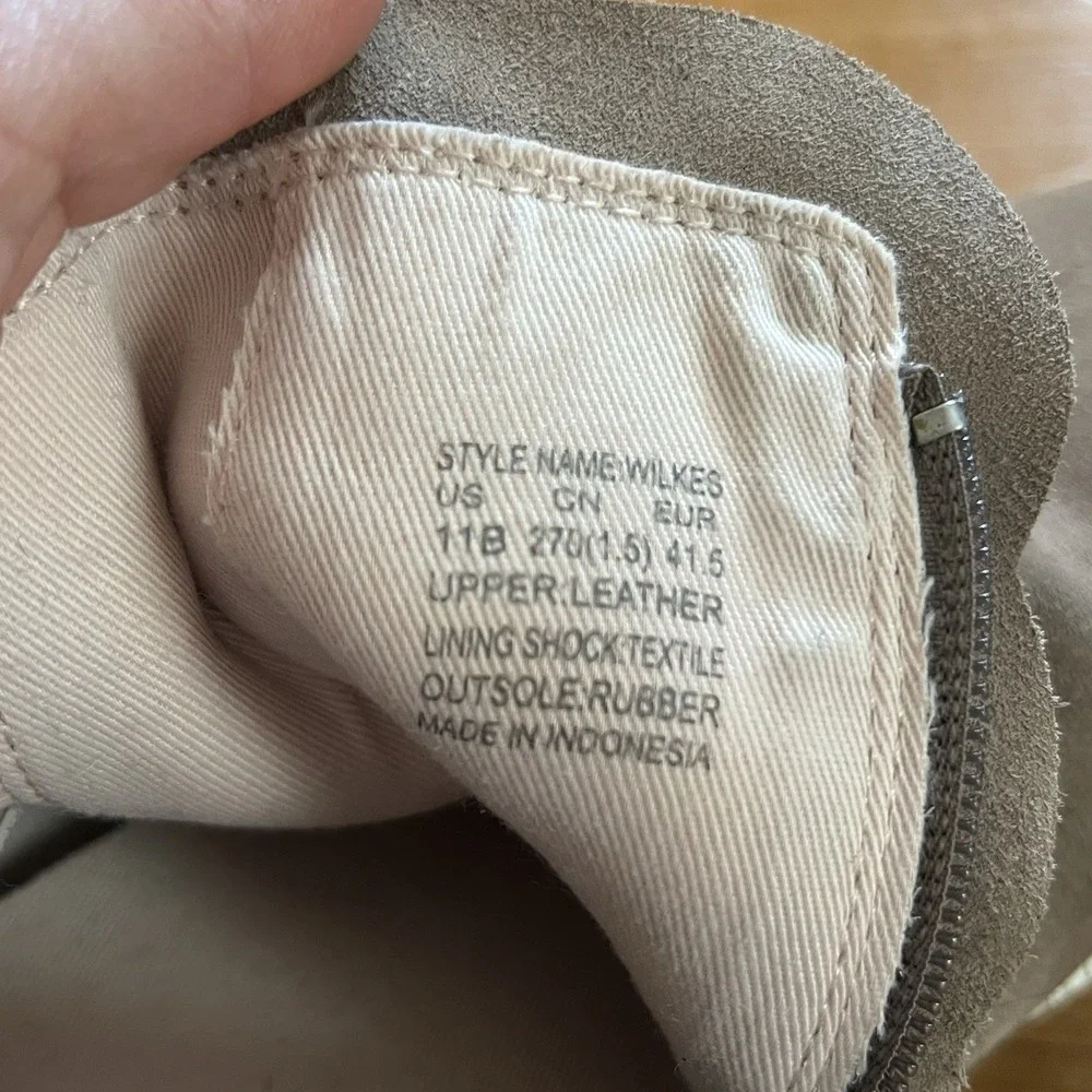KATE SPADE Wilkes Suede Wedge Zip Up Sneaker Ankle Booties 11B Taupe